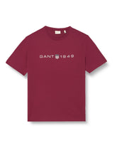 GANT Men's Printed Graphic SS T-Shirt, Rich Wine, XL